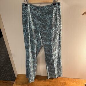Vintage HAROLDS Paisley Womens 12 Trousers Pants Corduroy Blue Brown High Waist